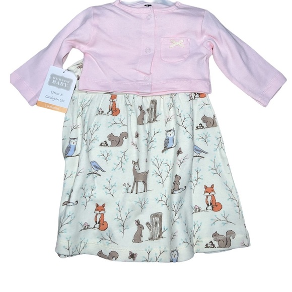 NWT 3-6 Months Fox Dress W/sweater - Picture 1 of 6